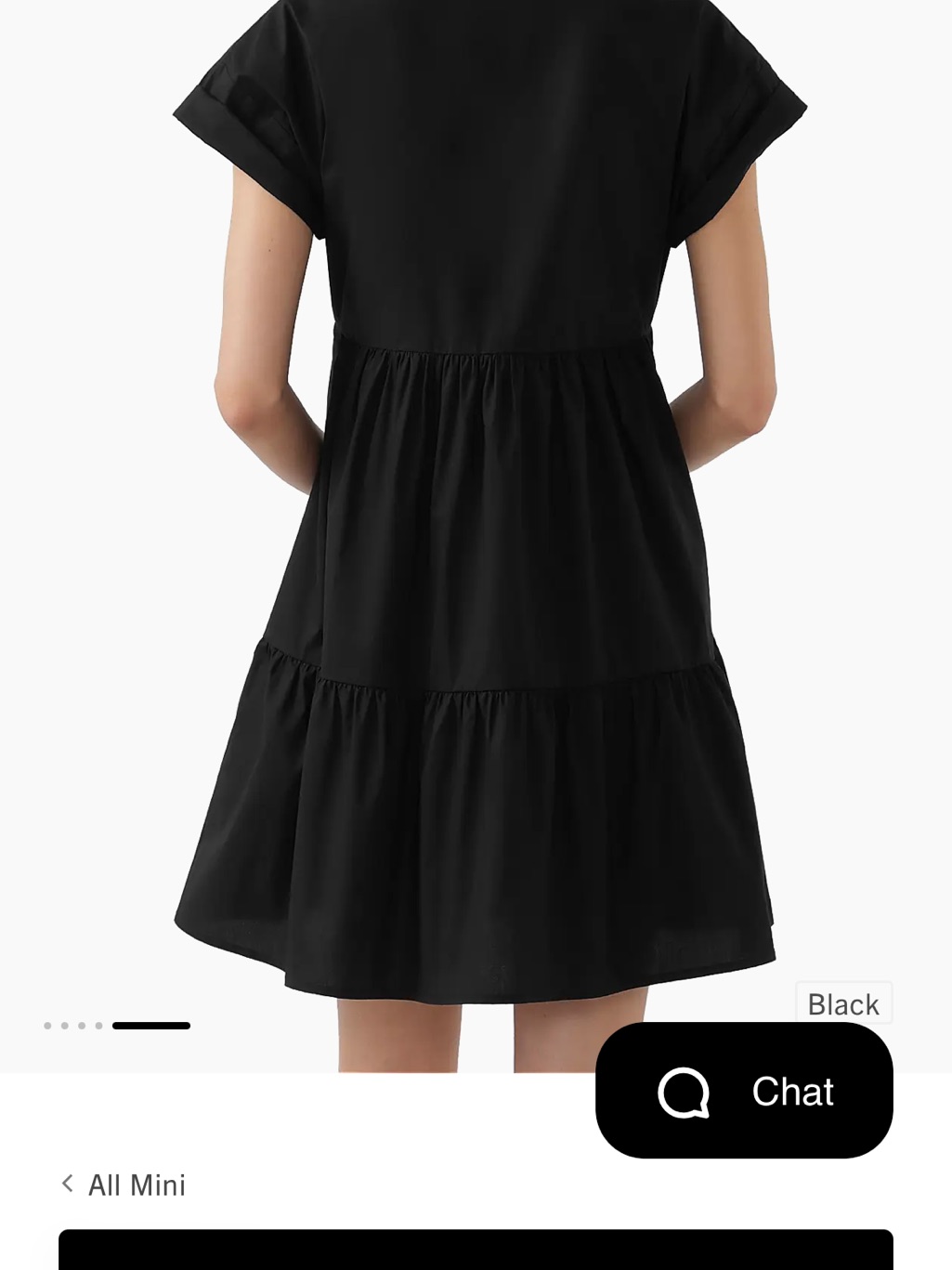 Nwt~Bird & Knoll ~ Marisol Cotton Minidress ~ Black — image 4 of 8